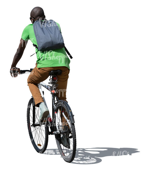 cut out black man riding a bike