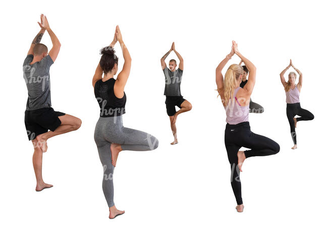 group exercising in front of the mirror