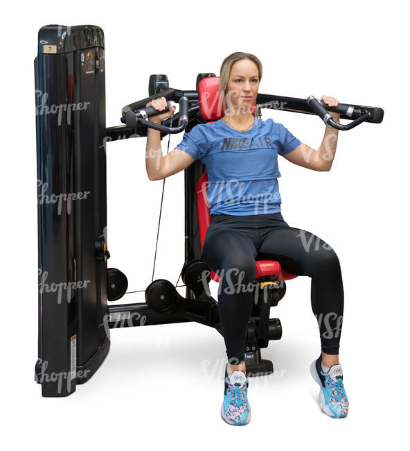 cut out woman working out in a gym