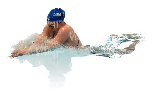 sporty woman swimming