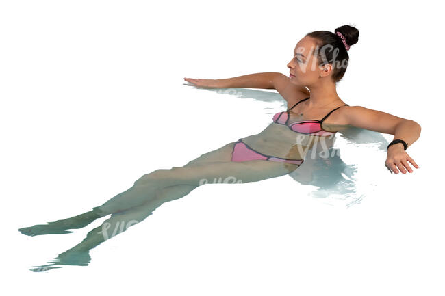 cut out woman lying in a hot tub