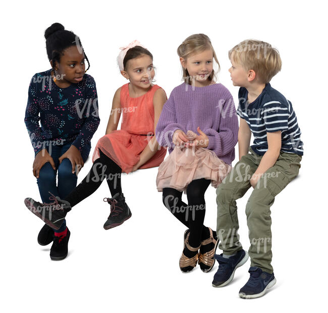 group of children sitting and talking