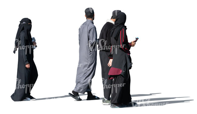 group of middle eastern muslims walking