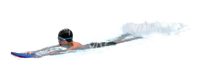 boy swimming at a swimming class