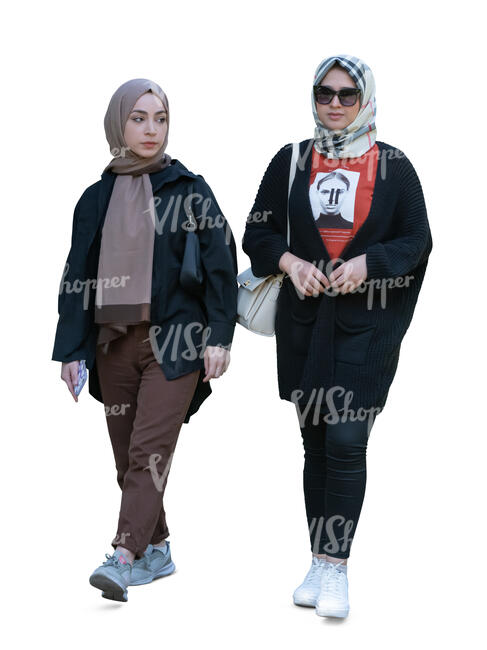 two muslim teenagers walking