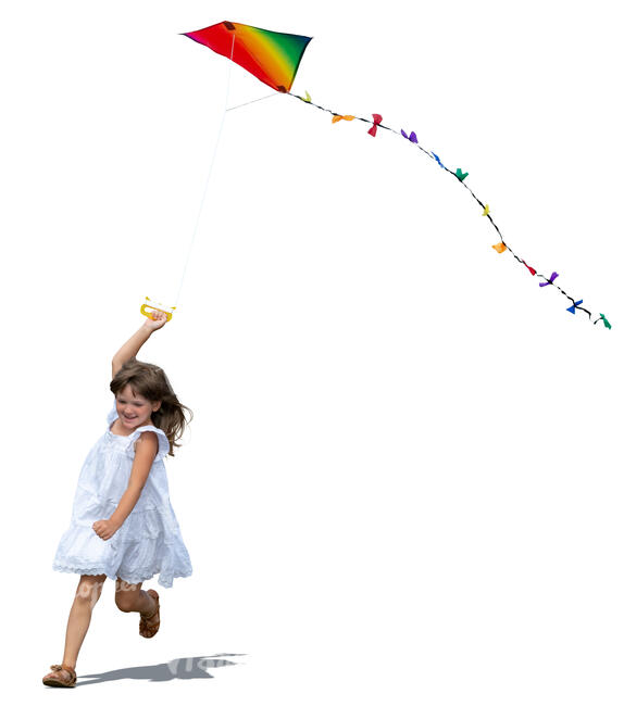 girl flying a kite