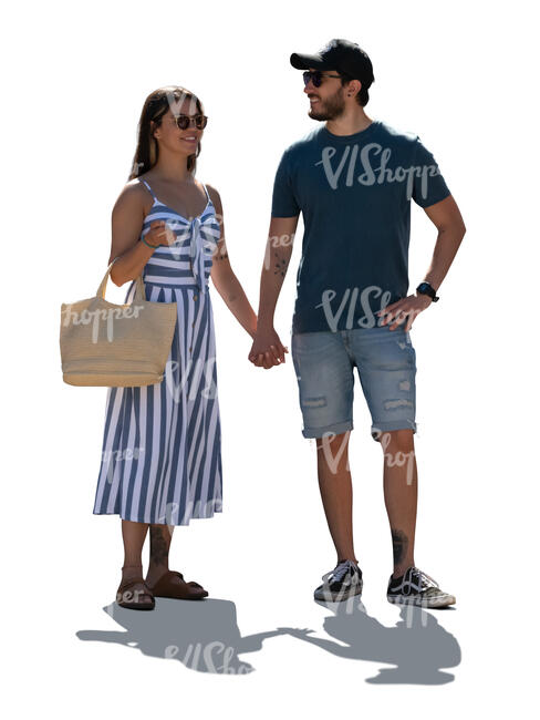 backlit couple in summer standing