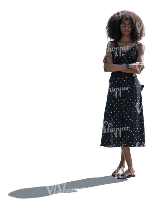 backlit black woman standing