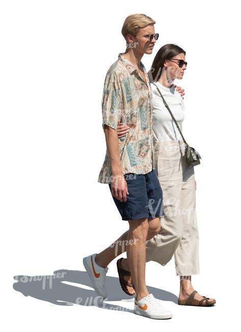 couple walking in summer outside