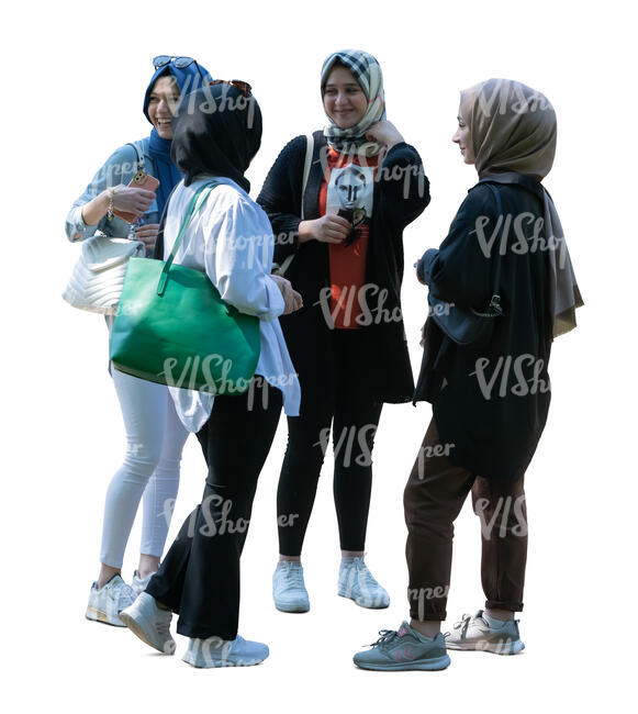 group of teenage muslim girls standing