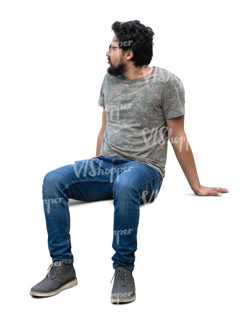 man with a beard sitting