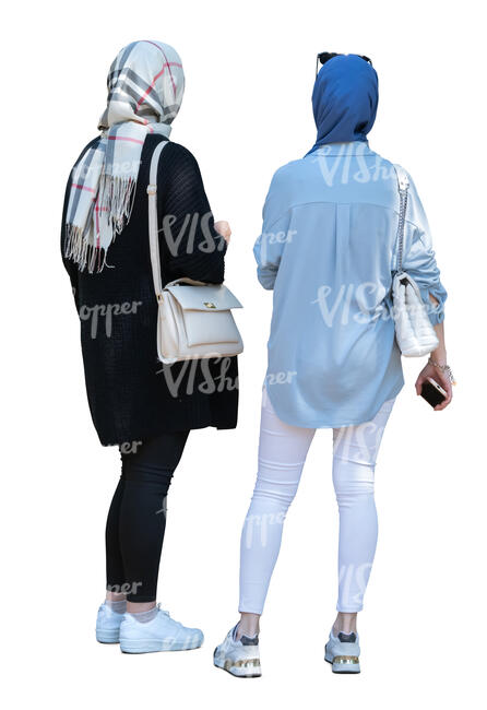 two muslim women standing