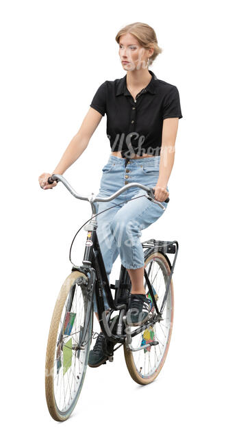 woman riding a bike