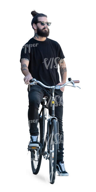 man with a bike standing