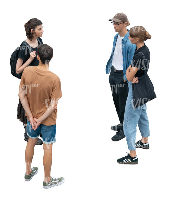 group of young people standing seen from above