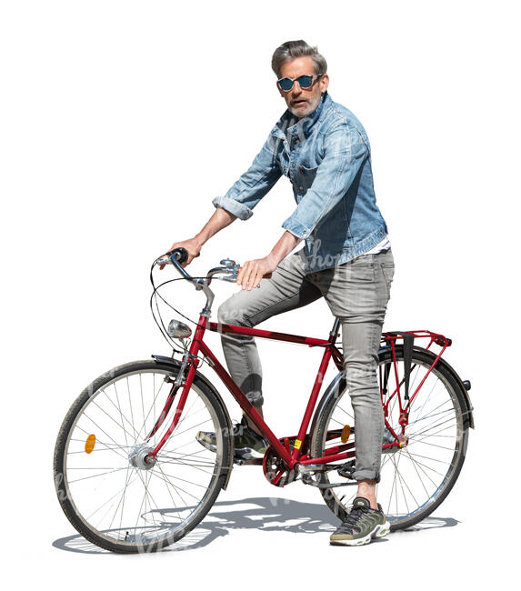 man with a bike standing