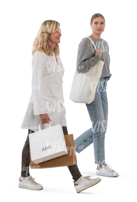 two women coming from shopping
