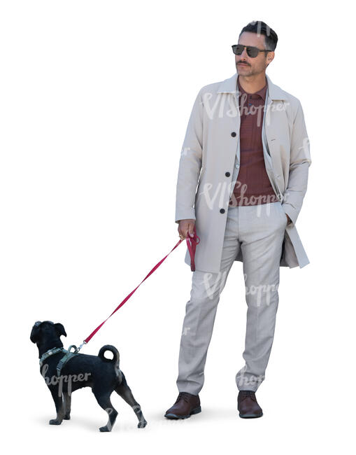 man with a dog standing