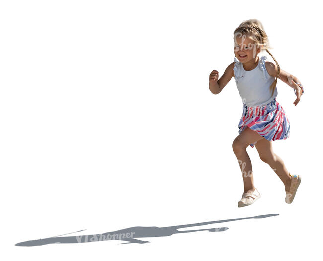 backlit little girl running