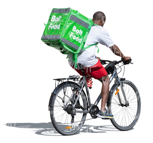 man delivering food on a bike