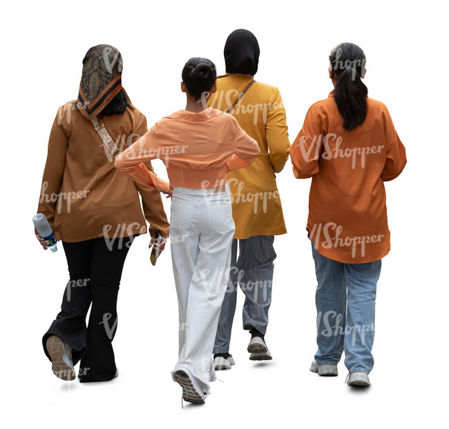 group of muslim women walking