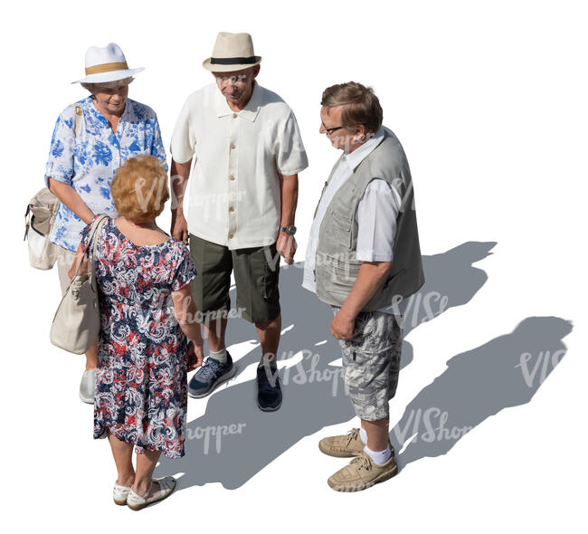 group of elderly standing seen from above