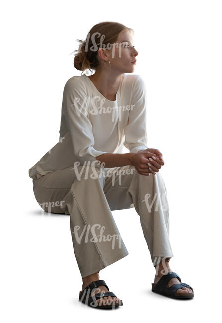 ambient backlit woman sitting