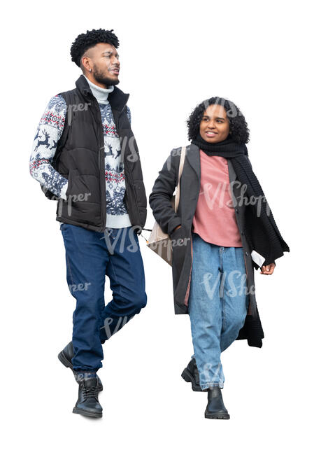 man and woman walking down the stairs in spring