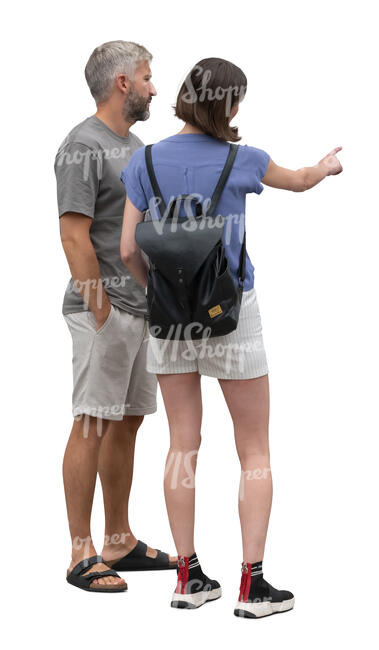 man and woman standing and selecting smth on touch screen