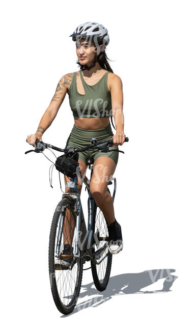 sporty woman riding a bike