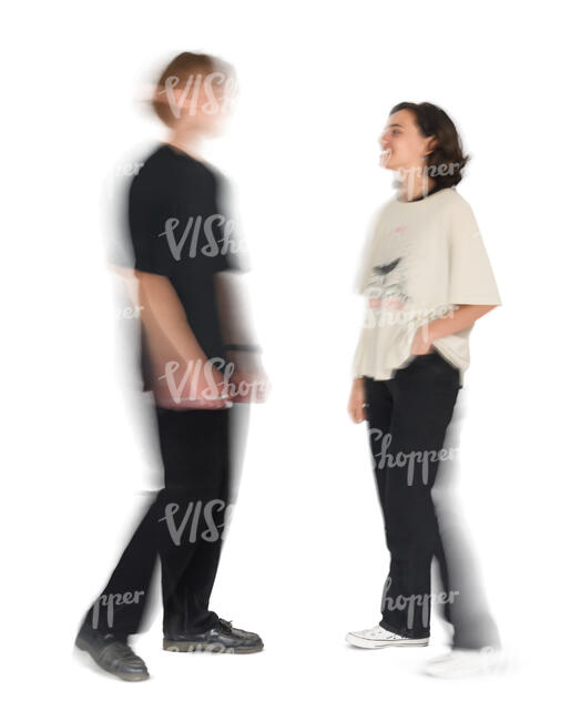 motion blur image of two people standing