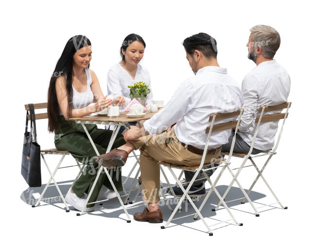 group of people sitting in a restaurant