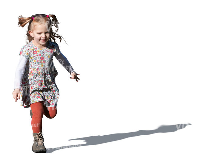 little girl running