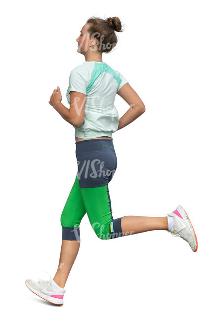 young sporty woman running