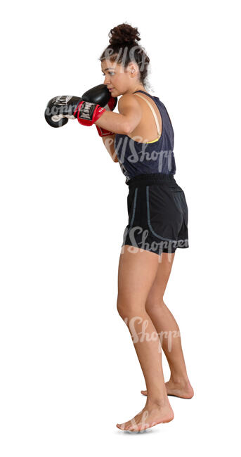woman doing kickboxing