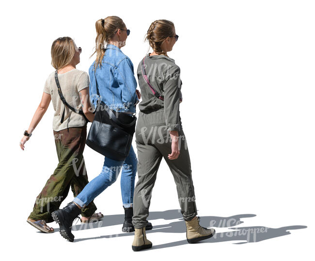 group of three women walking