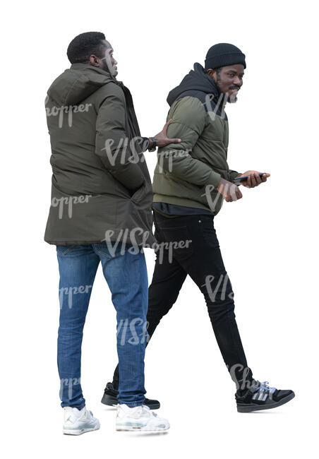 two black man standing in the street