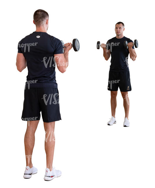 man standing in front of the mirror and lifting weights