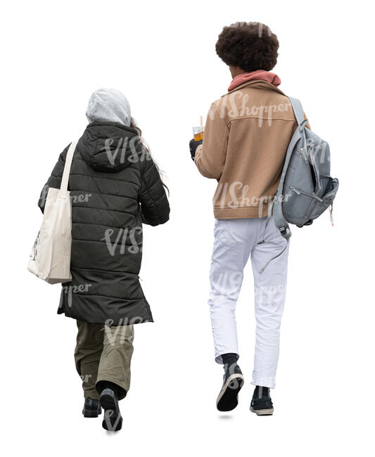 two people walking in a colder weather