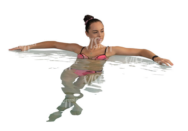 woman relaxing in the hot tub