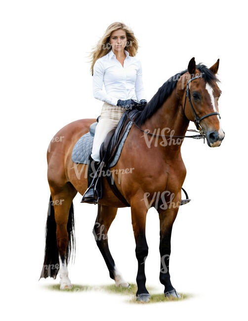 cut out woman riding a horse