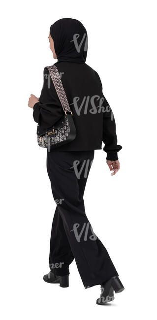 cut out muslim woman walking