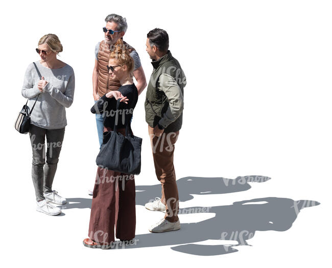 cut out top view of a group of people standing