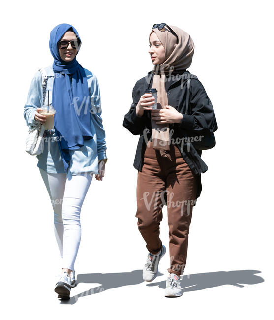 two cut out young muslim girls walking