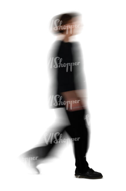 cut out motion blur man walking