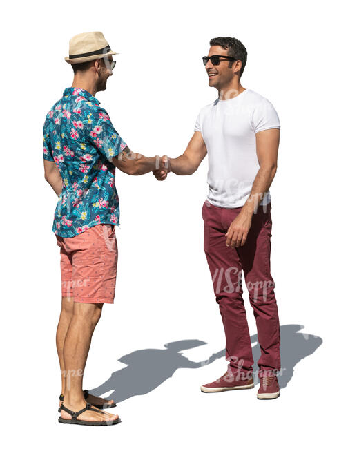 two men greeting by shaking hands