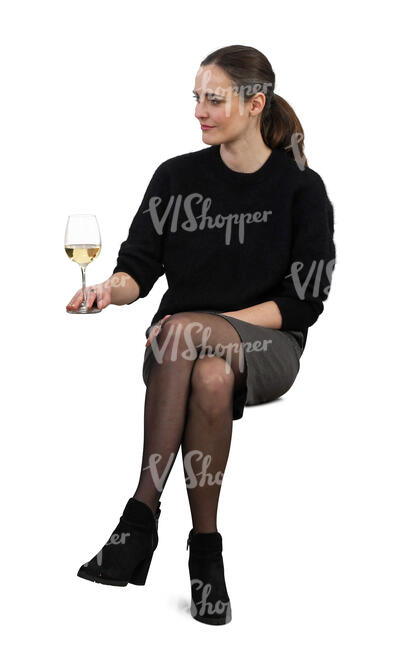 cut out woman sitting in a restaurant