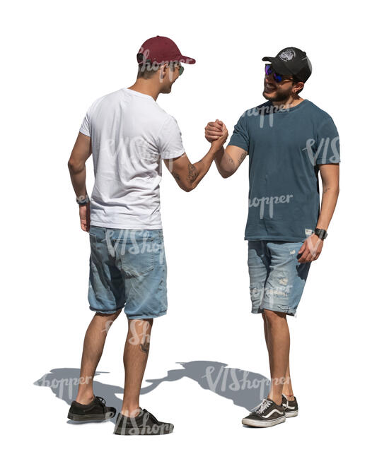 cut out two men greeting