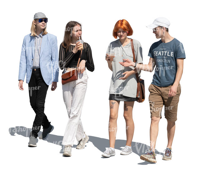group of teenagers walking