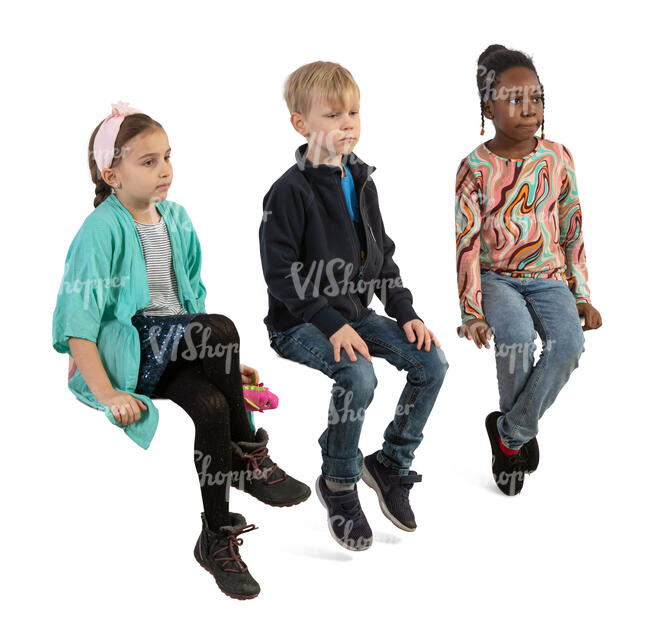 three kids sitting